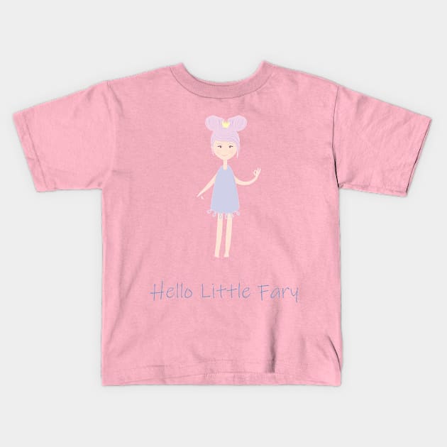 Hello Little fairy Kids T-Shirt by Gaming girly arts